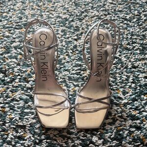 NWOT- Calvin Klein Tegin SandalWomen's Metallic Strappy Heels